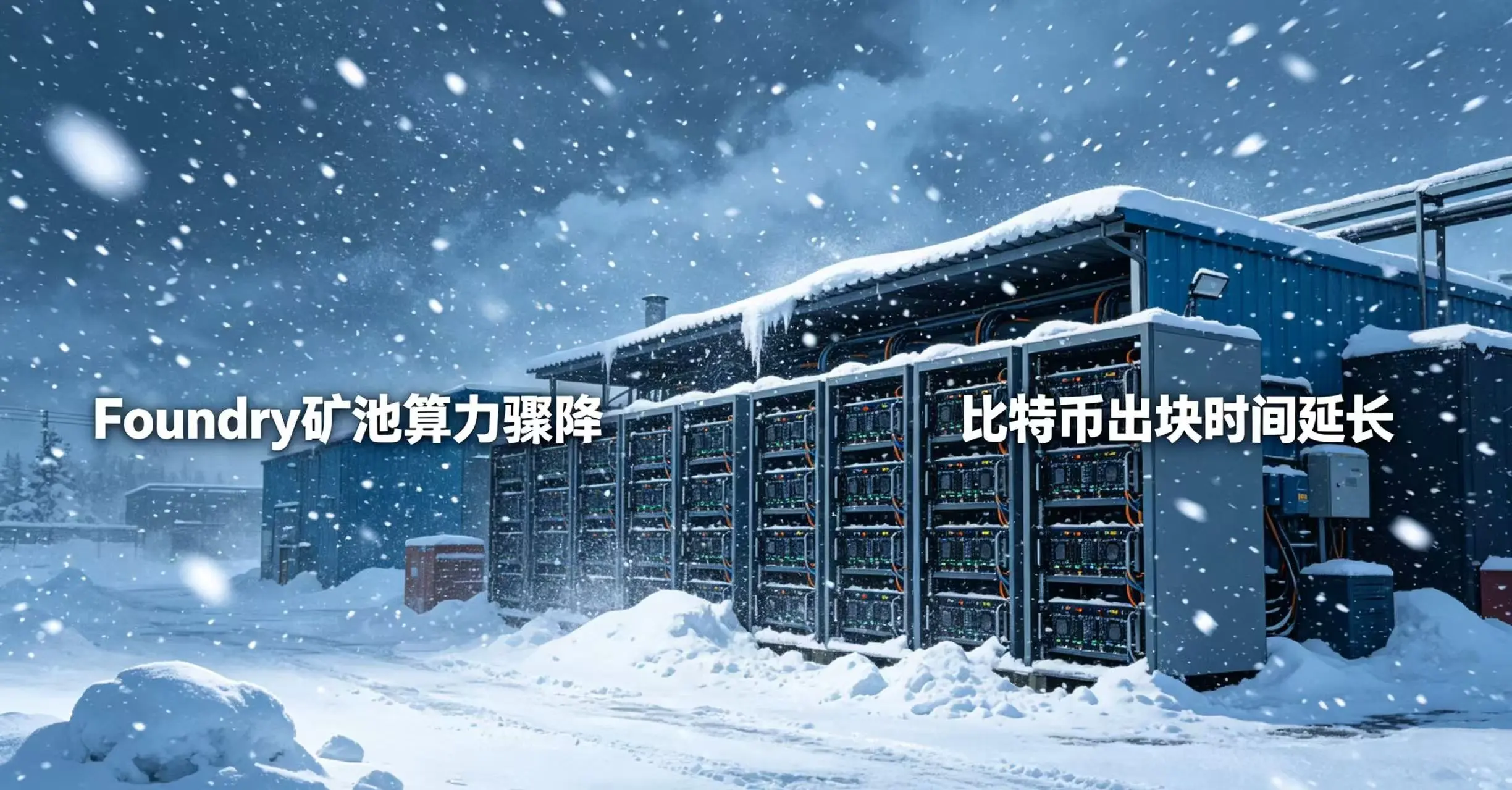 暴风雪袭击矿场，Foundry 矿池算力骤降，出块时间延长