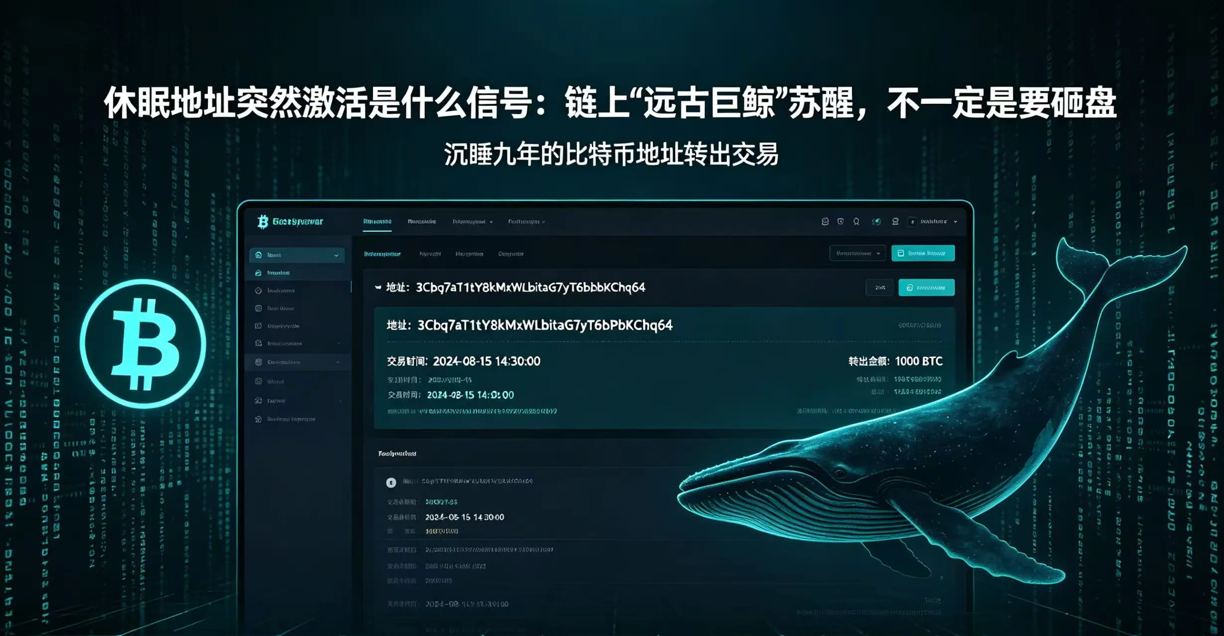 休眠地址突然激活是什么信号：链上"远古巨鲸"苏醒，不一定是要砸盘