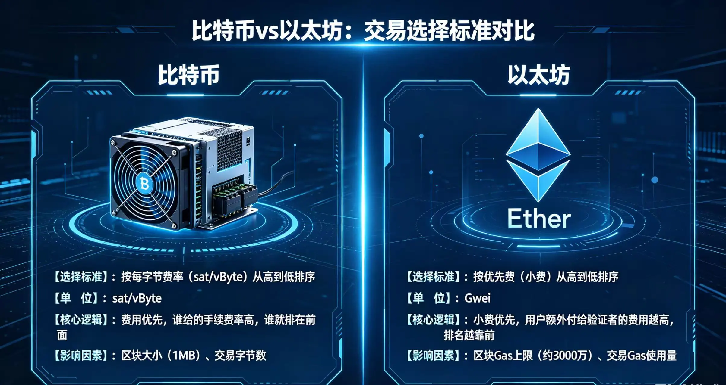 “比特币” 和 “以太坊” 在交易选择标准上的异同 “比特币” 和 “以太坊” 在交易选择标准上的异同