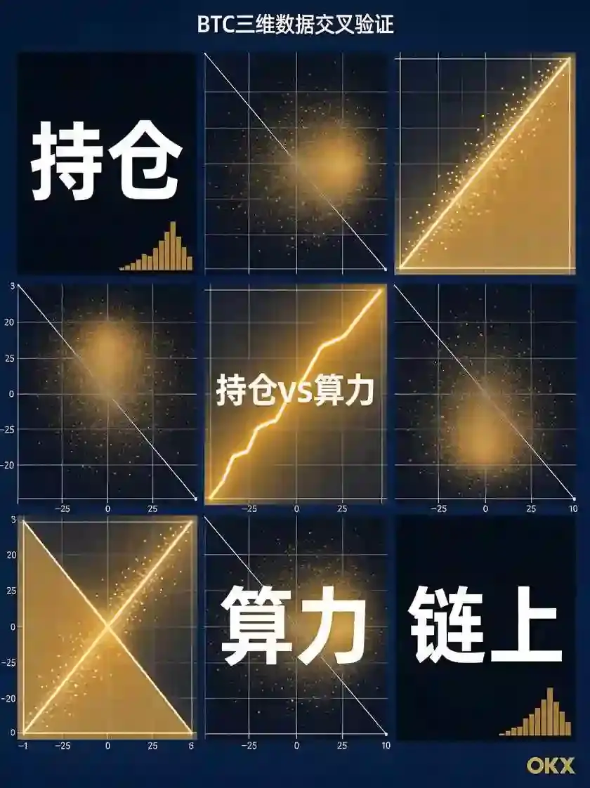 持仓+算力+链上数据，三张图合一张，BTC下一波方向已经很清楚了